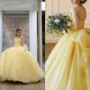 Nya prinsessan quinceanera klänningar romantisk bollklänning aftonklänningar älskling puffy organza applikationer söta 16 prom klänningar277d