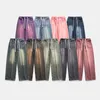 Mäns jeans 2023 Autumn Style 9 färger rakt för par baggy street hip-hop trendiga byxor avslappnad bred ben