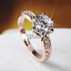 Bandringar Temperament Luxury Simulation Wedding Opening Copper Silver Plated Female Korean Zircon Single Diamond Ring X0920