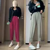 Calças femininas pantalon de mujer taille haute pour femme tornozelo comprimento casual plus size roupas femininas y2k dd170