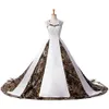 2021 In Stock Camouflage Wedding Dresses Beads Lace Up Camo Party Dress Bridal Gowns 2-16 Q022798