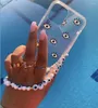 Porte-clés perles de verre turques chaîne de téléphone mauvais œil pour femmes mode ethnique Vintage géométrique Boho porte-clés à breloques bijoux