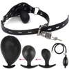 Nxy Bdsm nouveaux jeux pour adultes de Fixation orale flirtant gonflable grand gode Anal bande Pu bouche Gag contraintes en peluche jouets sexuels pour les Couples