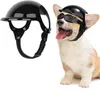 Capacete de vestuário para cães e óculos para cães pequenos Proteção UV Doggy Sunglasses Óculos Pet Motorcycle Hat com furos de orelha 230919
