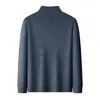 Men's Sweaters Classic Retro Sweater Zipper Half High Collar Long Sleeve Knitted Youth Pullover Clothing Sheep Wool