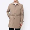 Męski Trench Coats Business Business Windbreaker Długie kurtki Solid Trench Coats Men Casual Jacket 2023 Wiosna jesienna moda mody Blazers J230920