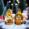 Garden Decorations Garden Gnome Statue 2 Pack Resin Gnome Figurin Pumpkin Ornament Utomhusstatyer Heminredning för höstskörd Thanksgiving Pati 230920