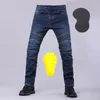 Herren Jeans Winter Biker Motorrad Denim Hosen Männlich Stretch Original Lange Hosen Offroad Schutz Plus Größe 5XL