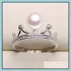 Schmuckeinstellungen Diy 925 Silber Perlenring Splitterplattierte Ringe 35 Stile Einstellbare Größe Weihnachtsgeschenk Drop Lieferung Dhgarden Otvju