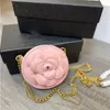 5A designer Pink Borse Crossbody Borse Small Coin Borse Womens Pulses Borsa a tracolla di moda Luxuria Fiore di fiore Camelia Flower Origine in pelle Ulkq