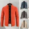 Pulls pour hommes Hommes Pull Manteau Confortable Élégant Cardigan tricoté à fermeture éclair avec poches Couleur unie Manches longues pour décontracté