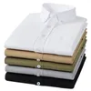 T-shirt da uomo Primavera Autunno Alta qualità 100 puro cotone tinta unita Camicia traspirante traspirante Business Casual Risvolto Oxford 230920