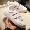 Luxus-Designer-Freizeitschuhe Goldniete Leder Garavani Rockstud Untitled Open Low Schwarz Weiß Rot Blau Grüner Erdbeere Ananas Herren Damen Laufsneaker