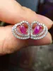 Stud Earrings Love Heart Ruby Earring Natural And Real 925 Sterling Silver Fine Jewelry 3 5mm 2pcs Gem