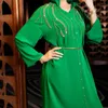 Vêtements ethniques robes vertes Femmes Abaya Djellaba Kaftan Dubai Luxury Muslim Africain Robe à capuche Turquie Islam Robe Femme