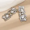 Dangle Oorbellen overdrijven helder kristal grote geometrische drop bruiloft sieraden voor vrouwen witte strass charme barok