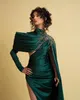 2023 Aso Ebi sirena árabe vestido de fiesta verde oscuro cristales con cuentas noche fiesta formal segunda recepción cumpleaños compromiso vestidos de dama de honor vestidos Robe De Soiree