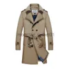 Casacos de Trench Masculinos Mens Long Trench Trenchcoat Jaqueta Masculina Business Casual Trench Britânico Trench Coat Homens Slim Double Breasted Punk Jacket Men J230920