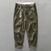 メンズパンツ衣類メンズカーゴコットン男性パッチワークビッグポケットカジュアルビンテージワークパンツルースフィットズボン