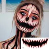 Other Tattoo Supplies 1Pcs Halloween PVC Tattoo Stickers Horror Lips DIY Stickers Big Mouth Tattoos Waterproof Funny Makeup Smile Lip Beauty Tool 230919