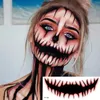 Other Tattoo Supplies 1Pcs Halloween PVC Tattoo Stickers Horror Lips DIY Stickers Big Mouth Tattoos Waterproof Funny Makeup Smile Lip Beauty Tool 230919