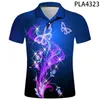 Męskie polo polo homme motyl moda streetwear męskie koszule swobodne hombres harajuku cool 3D nadrukowana koszula z krótkim rękawem ropa