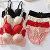 Ensemble sexy rouge femmes lingerie sous-vêtements mode soutien-gorge et culotte ensemble confortable sans fil brassière sexy lingerie push up tasse mince soutien-gorge slips L230920