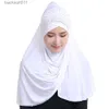 Women's Cape Womens Ice Silk Diamond Muslim Islamic Arabic Scarf Hijab Islam Kläder Mellanöstern Worship Service L230920