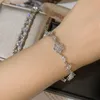 Charmarmband Allme Wholesale Oval Square Flower Cz Cubic Zirconia Rhombus Women Silver Plated Hollow Out Chunky Armband