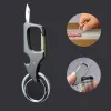 Classic Men Mini Knife Folding Bottle Opener Keychain Multifunctional Keyring Waist Mount Carabiner Car Key Accessories LL