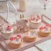 Outros suprimentos de festa de evento Modelo de bolo artesanal Simulação Donut Fondant Rosa Série Falsa Sobremesa Decorações Bonito Aniversário Casamento Po Props 230919