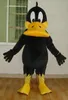 Costume de poupée de mascotte, casque en matériau EVA, Costumes de mascotte Daffy Duck, vêtements de dessin animé, mascarade de fête d'anniversaire