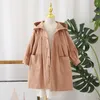 Jas Meisjes Trenchcoats Herfst Losse Milde Capuchon Voor Kinderen Casual Kinderen Bovenkleding Tieners Kleding 2-12 jaar S36