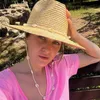 Cabo de mujer 2022 Nuevas conchas marinas con cuentas sombreros de playa con cadena para mujeres Moda Paja tejida Fedora Sombreros para el sol Verano Holidaty Panamá Sombrero L230920