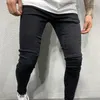 Herren Jeans Stretch Leggings Washed Solid Color Denim Cargo Slim Hosen Mode Freizeithosen