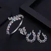 Hochzeit Schmuck Sets Janekelly 3 stücke Braut Zirkonia Voll Für Frauen Party Luxus Dubai Nigeria CZ Kristall Halskette Sets l230920