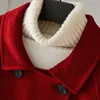 Cappotto da donna in cashmere double face in misto lana Lunghezza media Autunno-Inverno Fascia alta Con lacci Pure 230919