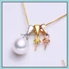 Smyckesinställningar Pearl Necklace S925 SLIVER DIY Tillbehör Juluttalande 20st/Lot Drop Delivery Dhgarden Otwu3