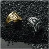 Band Rings Stainless Steel Mens Masonic Vintage Titanium Hip Hop For Male Punk Jewelry Gift Drop Delivery Ring Dho7F