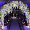 Kerstversiering 12PCSSET Wisteria Kunstbloemen 110cm Zijden Wijnstok Hangende Bloem voor Bruiloft Tuin Bloemen DIY Woonkamer Kantoor Decor 230919