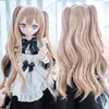 PARTI DI BOGNI DOLCI DD MDD TF SD Bambola parrucca multicolore lunghi capelli ricci doppi code di cavallo bjd parrucca per fai -da -te 1/3 1/4 1/6 bambole BJD Accessori 230920