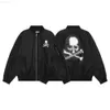 Gaojie Fashion Brand Skull Head Printed Embroidered Zipper Cardigan Baseball Suit Loose Casual Jacketqury