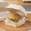 Vaisselle jetable 20 / 50pcs boîte à bento jetable micro-ondable dégradable conteneurs de boîte à lunch emballage à emporter emballage de gâteau hamburger respectueux de l'environnement 230920