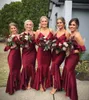 2023 Elegante burgundische Brautjungfern Kleider für Hochzeit