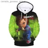 Sudaderas con capucha para hombre Sudaderas Novia de Chucky Sudadera con capucha impresa en 3D Sudaderas Hombres Mujeres Moda Casual Jersey Chucky Harajuku Streetwear Tallas grandes SudaderasL230920