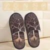 Slippers Winter Slipper Woman Man Fluffy Warm Tree Of Life House Shoes