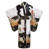 Japansk traditionell ung dam yukata med obitage satin kimono badrock klänning vintage perforace klädtryck klänning onesize273a