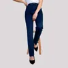 Damen Jeans Frühling/Sommer Straight Barrel Hohe Taille Elastische Freizeithose Bequeme Mama