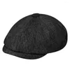 Berets Unisex Autumn Winter Beret Sboy Caps Men Women Warm Tweed Octagonal Hat For Male Detective Hats Retro Flat Chapeau