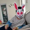 Party Masks Franks Rabbit mask parkour a kid adult full face cute folding rabbit Christmas party costume 230919